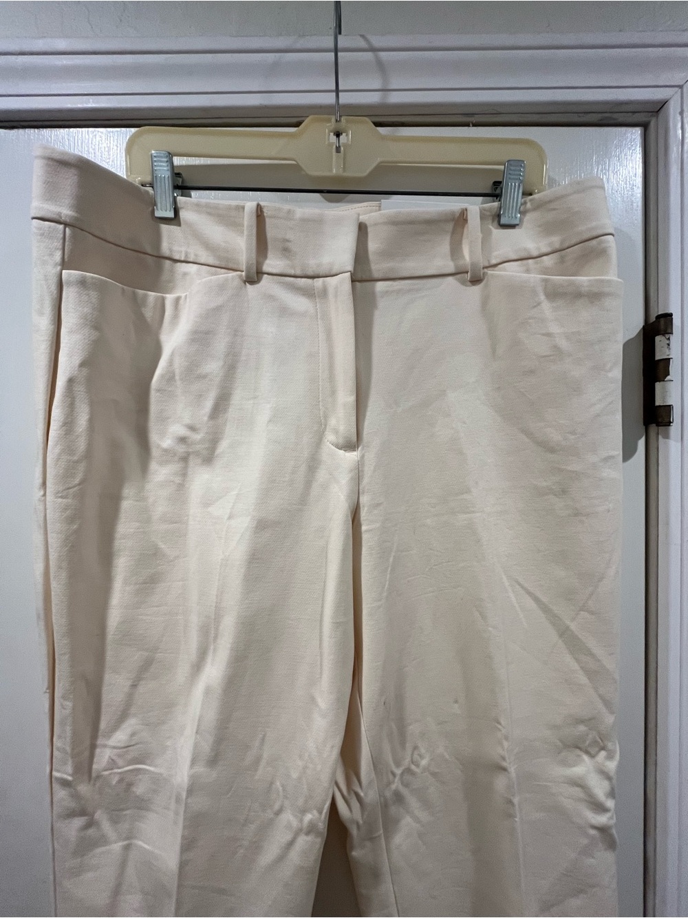 Ann Taylor Factory Cream Straight-Leg Trousers